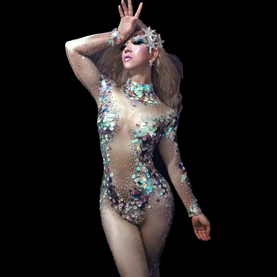 Multicolor Sequins Rhinestones Women Bandage Jumpsuit Sexy Nightclub Outfit Singer Dancer Costumes Female Rave Festival Clothing
Multicolor Sequins Rhinestones Women Bandage Jumpsuit Sexy Nightclub Outfit Singer Dancer Costumes Female Rave Festival Clothing