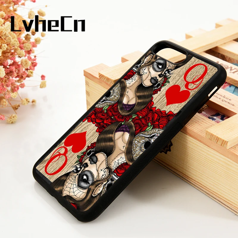 LvheCn 5 5S SE 6 6S Phone Cover Case For iPhone 7 8 PLUS X Xs Max XR Queen of hearts tattoo sugar skull pin up girl card graphic
LvheCn 5 5S SE 6 6S Phone Cover Case For iPhone 7 8 PLUS X Xs Max XR Queen of hearts tattoo sugar skull pin up girl card graphic