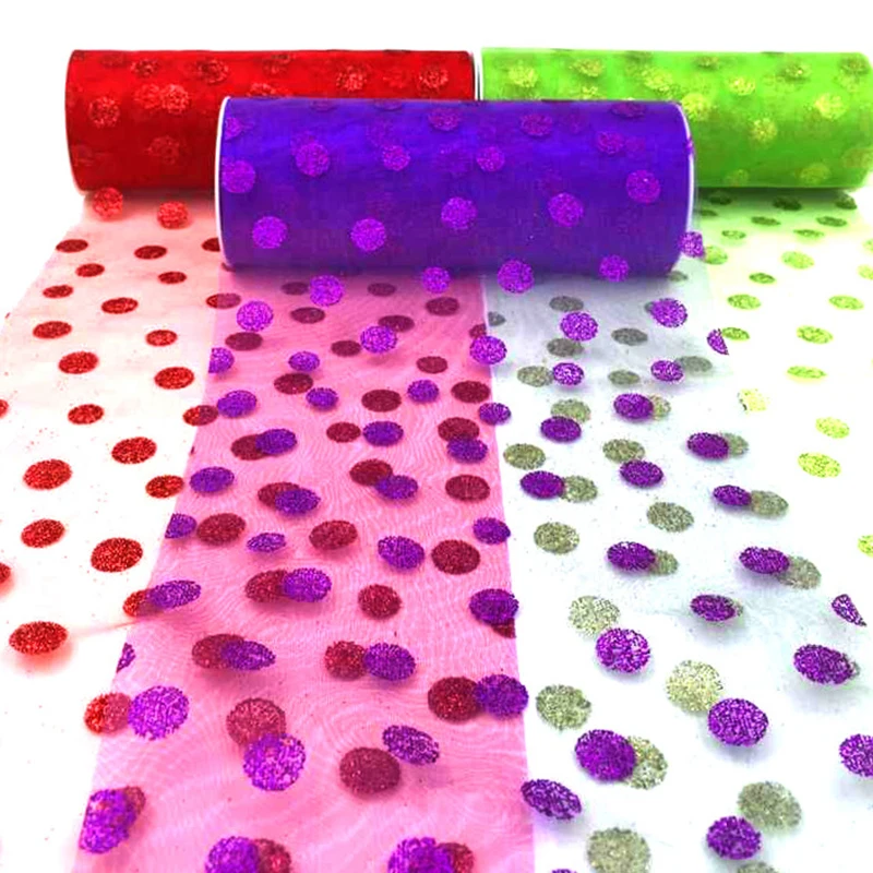15cm*10yds Polka dot Tulle Roll Spool Fabric DIY Tutu Skirt Gift Craft Party Chair Sash Wedding Party Decoration Gold Silver 
15cm*10yds Polka dot Tulle Roll Spool Fabric DIY Tutu Skirt Gift Craft Party Chair Sash Wedding Party Decoration Gold Silver