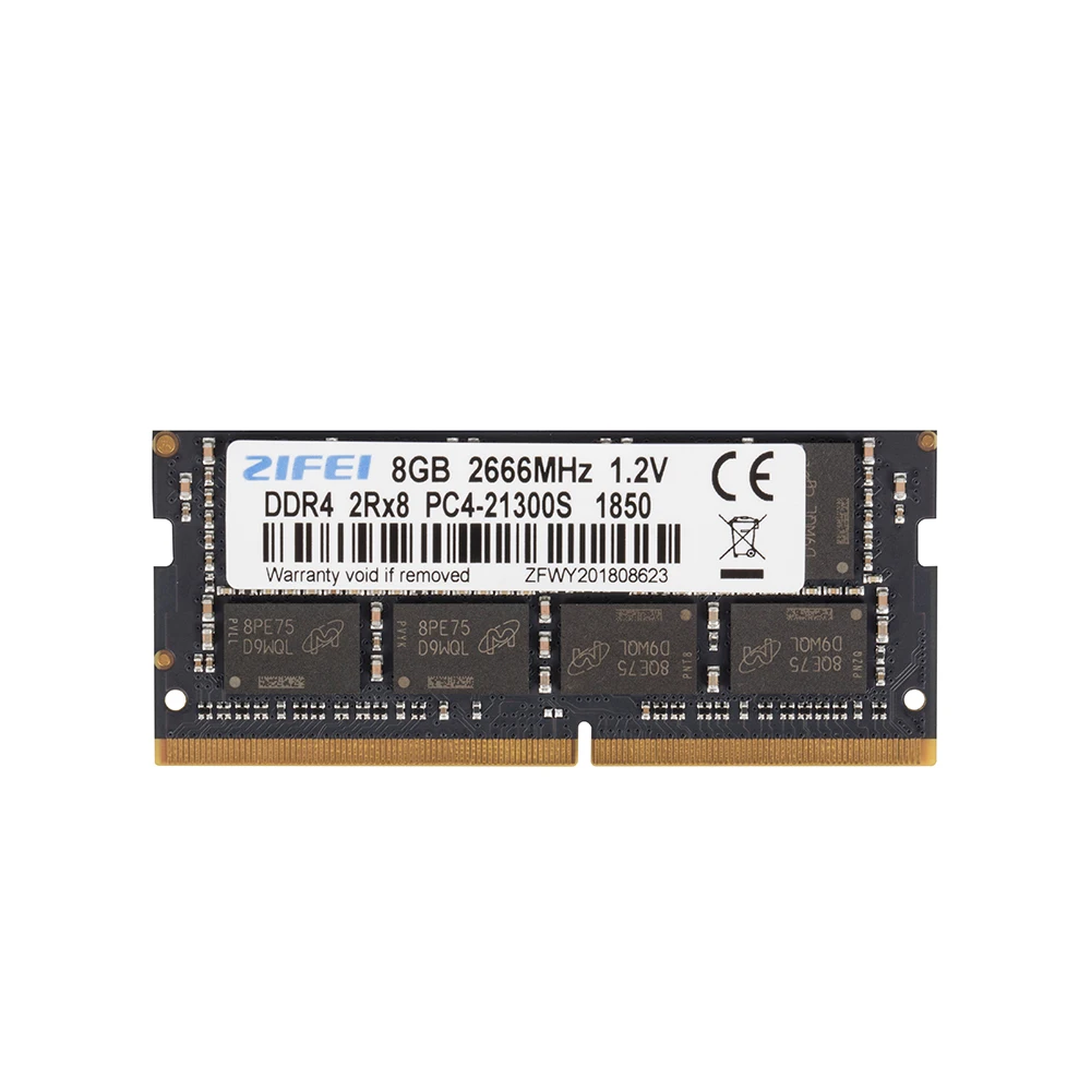 ZiFei ram DDR4 8GB 2133MHz 2400MHz 2666MHz 260Pin SO-DIMM module Notebook memory for Laptop stick wholesale
ZiFei ram DDR4 8GB 2133MHz 2400MHz 2666MHz 260Pin SO-DIMM module Notebook memory for Laptop stick wholesale