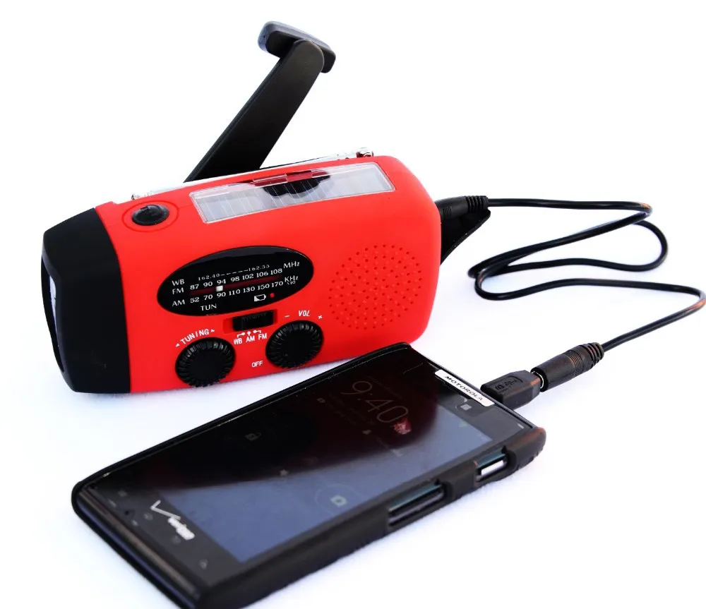 Dynamo Emergency Phone Charger Protable Solar Radio AM/FM Hand Crank Radio Flashlight
Dynamo Emergency Phone Charger Protable Solar Radio AM/FM Hand Crank Radio Flashlight
