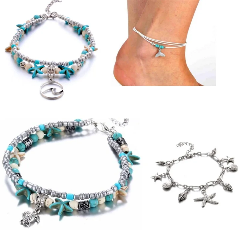 Vintage Shell Beads Starfish Sea Turtle Anklets For Women New Multi Layer Anklet Leg Bracelet Handmade Bohemian Jewelry
Vintage Shell Beads Starfish Sea Turtle Anklets For Women New Multi Layer Anklet Leg Bracelet Handmade Bohemian Jewelry