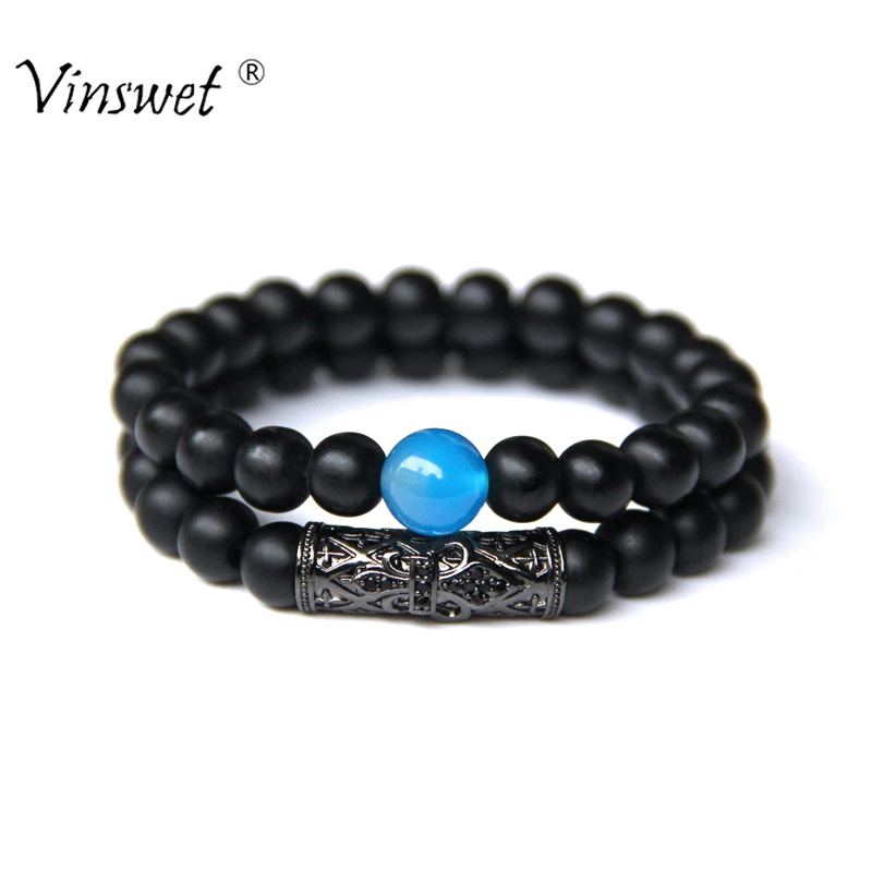 Luxury 2pcs Beaded Bracelets Men Fashion Natural Black Onyx Elastic Bracelets for Women and Mens Pulseras Masculina
Luxury 2pcs Beaded Bracelets Men Fashion Natural Black Onyx Elastic Bracelets for Women and Mens Pulseras Masculina