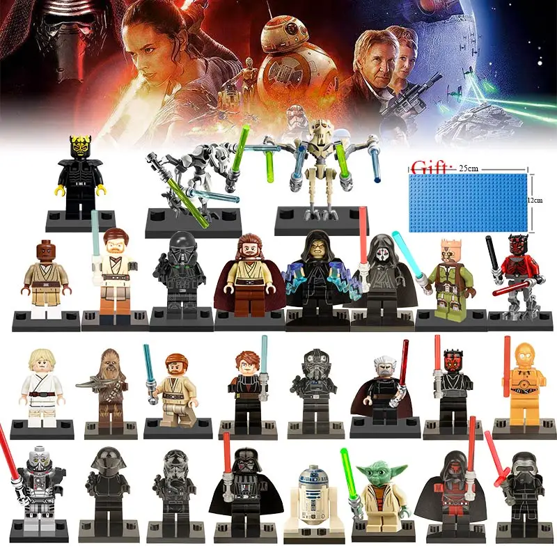 27Pcs/lot Star Wars The Last Jedi Yoda Obi-Wan Darth Vader Storm Building Blocks Compatible with LegoINGlys Starwars Toys
27Pcs/lot Star Wars The Last Jedi Yoda Obi-Wan Darth Vader Storm Building Blocks Compatible with LegoINGlys Starwars Toys
