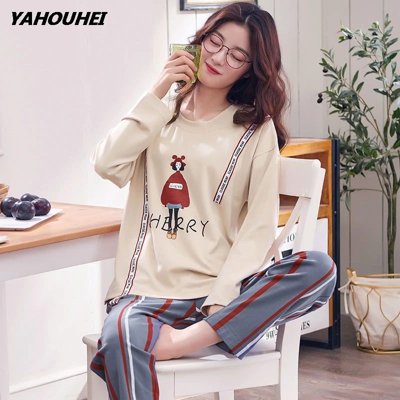 Plus Size XXXL 2019 Summer Sleepwear Women Pajamas Sets o-neck Cartoon Long Sleeve Pajama Suit Bodycon Women Homewear Suit Soft
Plus Size XXXL 2019 Summer Sleepwear Women Pajamas Sets o-neck Cartoon Long Sleeve Pajama Suit Bodycon Women Homewear Suit Soft