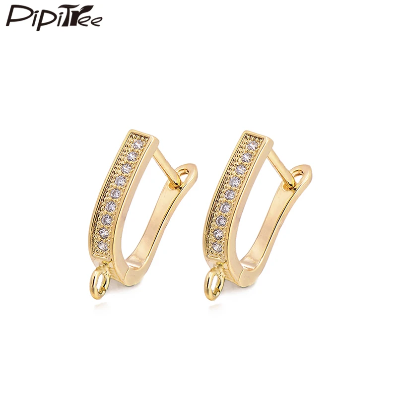 Pipitree DIY Hoop Earrings Findings for Jewelry Making Copper CZ Zircon Silver Gold Color Round Earring Hooks Clasps Accessories
Pipitree DIY Hoop Earrings Findings for Jewelry Making Copper CZ Zircon Silver Gold Color Round Earring Hooks Clasps Accessories