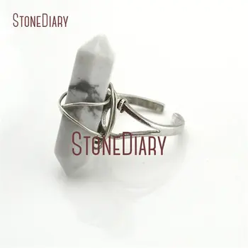 10Pcs Best Seller Howlite Ring Winding Silver Electroplated Faceted Double Point Ring Sale Adjustable RM13017
10Pcs Best Seller Howlite Ring Winding Silver Electroplated Faceted Double Point Ring Sale Adjustable RM13017