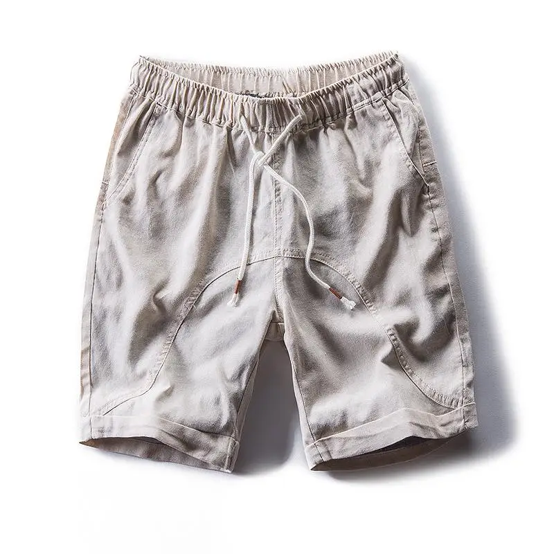 Newest Summer Casual Shorts Men Linen Cotton Fashion Mens Bermuda Beach Joggers Trousers Knee Length PT-203 | Мужская одежда
