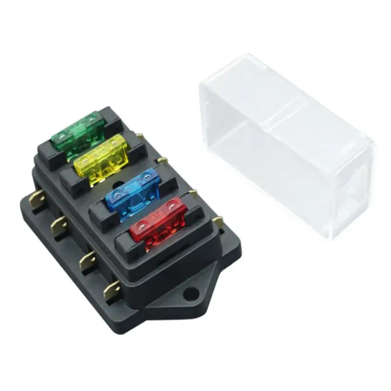 Car Vehicle Fuse Box Circuit Blade Block 4 Way Fuse Holder Box 3A / 5A / 10A / 15A Dropshipping Aug16
Car Vehicle Fuse Box Circuit Blade Block 4 Way Fuse Holder Box 3A / 5A / 10A / 15A Dropshipping Aug16