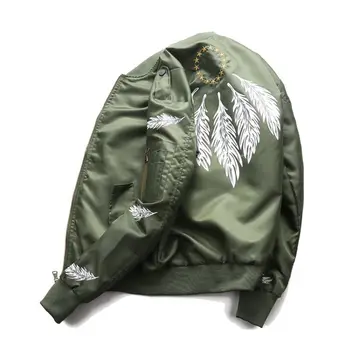 Feather Print Couple Flying Air Force Jacket Men Ma-1 Bomber Jacket Spring/Autumn Windbreaker Military Outwear Fashion Top Coat
Feather Print Couple Flying Air Force Jacket Men Ma-1 Bomber Jacket Spring/Autumn Windbreaker Military Outwear Fashion Top Coat