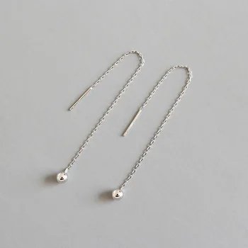 100% real. Authentic 925 Sterling silver Polished Lucky Round Bead Threader Long Earrings Fine jEWELRY E114
100% real. Authentic 925 Sterling silver Polished Lucky Round Bead Threader Long Earrings Fine jEWELRY E114