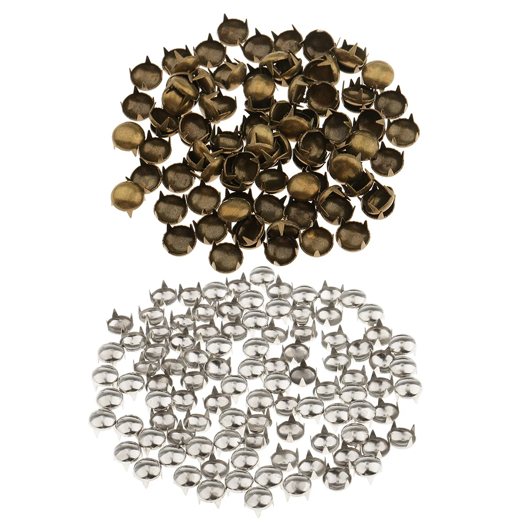 200Pcs Vintage Metal Dome Rivet Studs Spots for Clothing Hat Bag Leather Craft Decoration