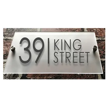 Customized Modern Clear Acrylic House Sign Plaques Door Plates with Frosted Film House Number/Street Name Sign
Customized Modern Clear Acrylic House Sign Plaques Door Plates with Frosted Film House Number/Street Name Sign