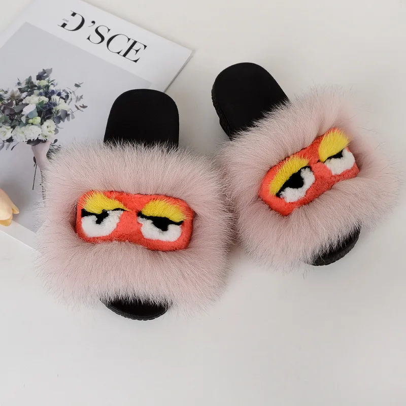 2019 Cute Little Monster Slippers Fox Fur Slides Women Furry Slippers Summer Shoes Woman Sandals Luxury Comfy Plus Size Shoes
2019 Cute Little Monster Slippers Fox Fur Slides Women Furry Slippers Summer Shoes Woman Sandals Luxury Comfy Plus Size Shoes