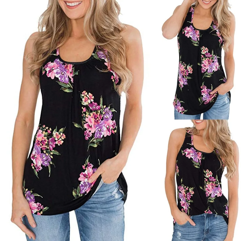 T-shirts women t shirts Women's retro flower print shirt 2019 elegant ladies sleeveless shirt Slim casual top Tops mujer verano
T-shirts women t shirts Women's retro flower print shirt 2019 elegant ladies sleeveless shirt Slim casual top Tops mujer verano