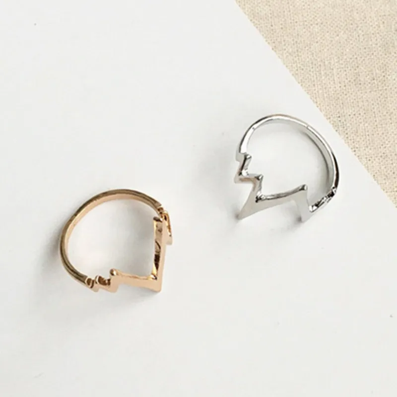 New Latest Fashion Vintage Punk ECG Heartbeat Ring For Women Girlfriend Jewelry Gifts 3 Colors Lightning Tail Rings
New Latest Fashion Vintage Punk ECG Heartbeat Ring For Women Girlfriend Jewelry Gifts 3 Colors Lightning Tail Rings