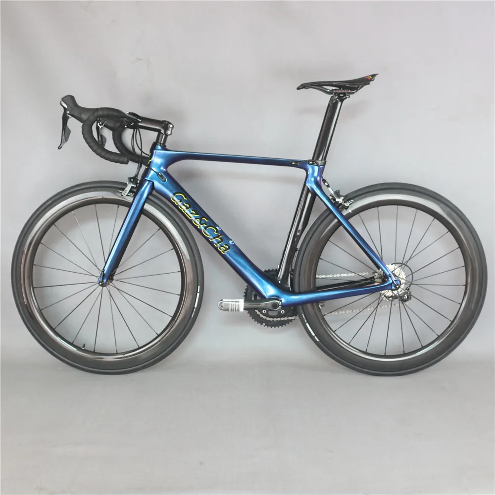 Flash Deal 2019 new chameleon paint complete bicycle Carbon Fiber 700c road  bicycle  20 Speed complete Bicicleta  adopted SHIMAO brake-470 1