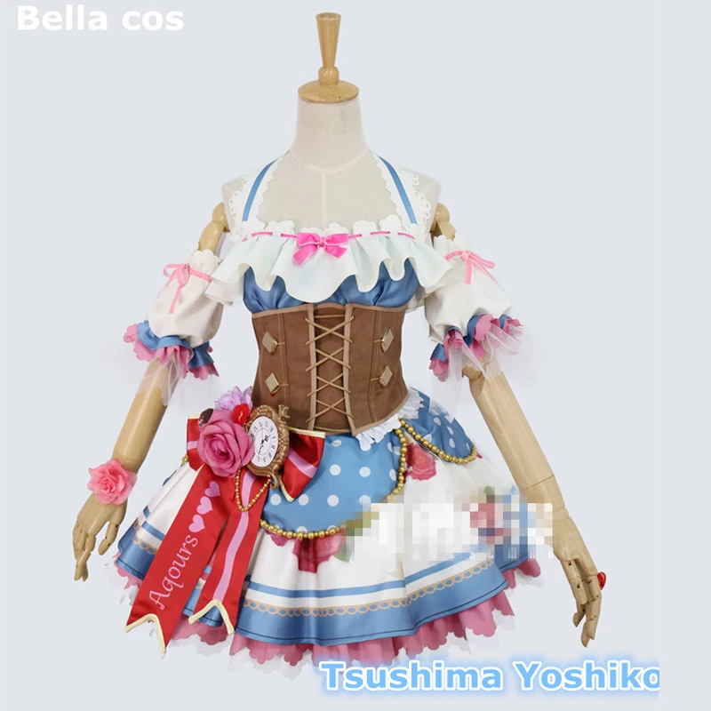 

Custom size Love live sunshine Aqours Tsushima Yoshiko cosplay costume Valentines Awake Idolized dress Halloween Anime clothes