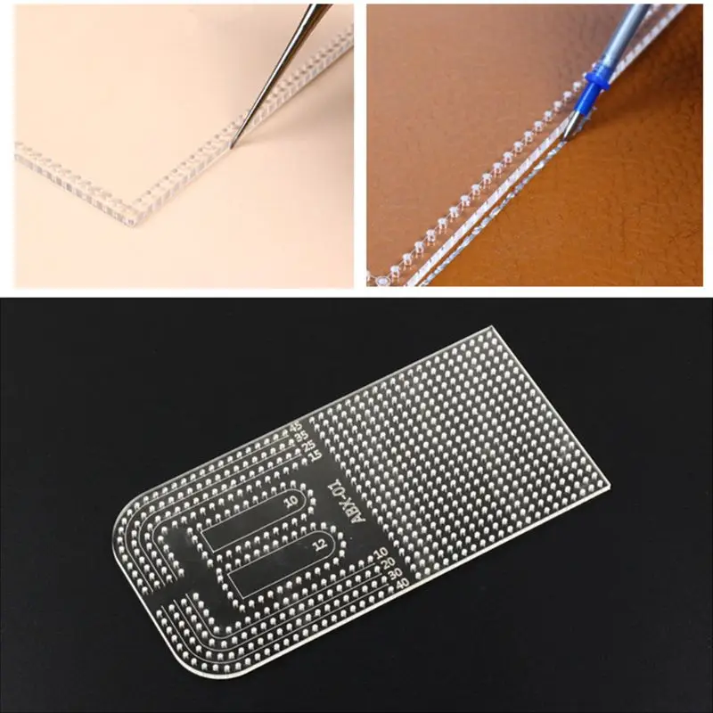 Leather Craft Acrylic Patchwork Punching Positioning Drilling Ruler Calculation Template Stencil DIY Sewing Tool
Leather Craft Acrylic Patchwork Punching Positioning Drilling Ruler Calculation Template Stencil DIY Sewing Tool