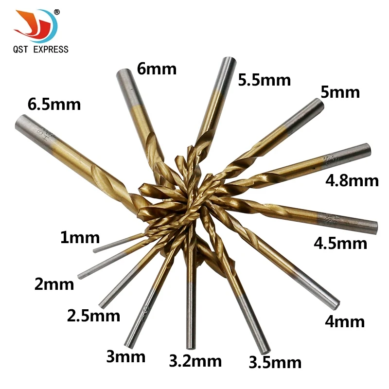 13pcs Set Twist Drill Bit Set Saw Set HSS High Steel Titanium Coated Drill Woodworkin Tool 1-6.5mm Woodworking drill 
13pcs Set Twist Drill Bit Set Saw Set HSS High Steel Titanium Coated Drill Woodworkin Tool 1-6.5mm Woodworking drill