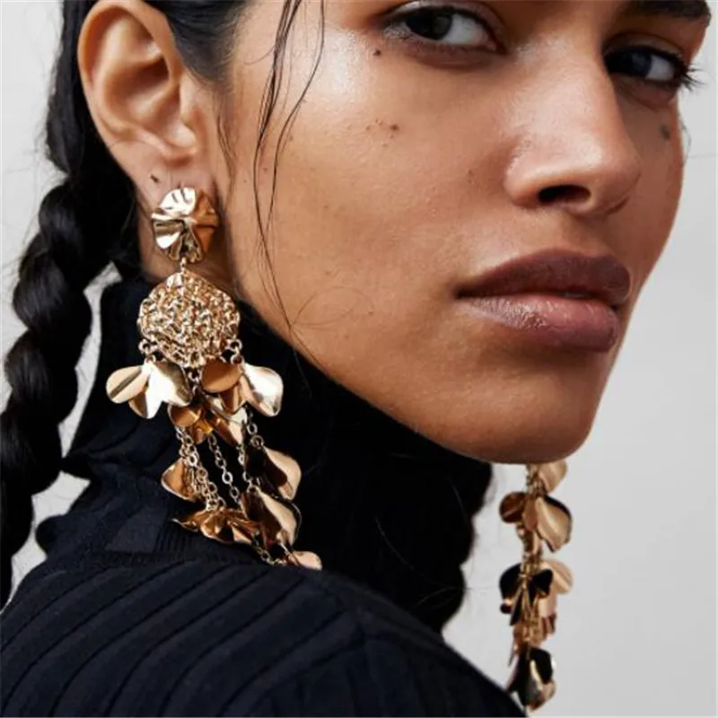 Mamojko Za Vintage Women Fringed Drop Flower Earrings Party Jewelry Gift Gold Color Bohemian Ethnic Wedding Statement Earrings
Mamojko Za Vintage Women Fringed Drop Flower Earrings Party Jewelry Gift Gold Color Bohemian Ethnic Wedding Statement Earrings