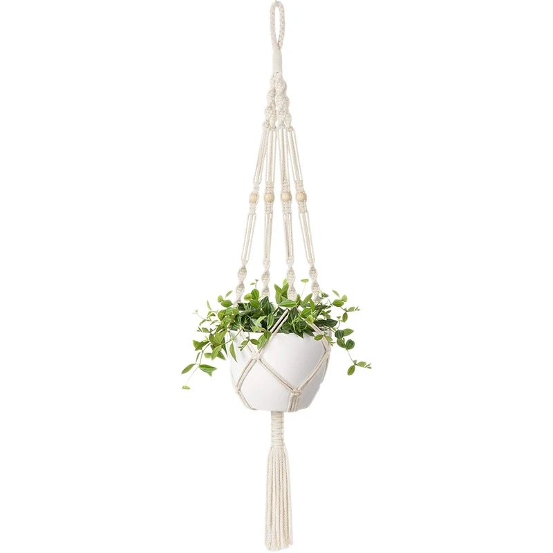 CSS Macrame Plant Hangers Indoor Outdoor Hanging Planter Basket Cotton Rope With Beads 4 Legs 90Cm
CSS Macrame Plant Hangers Indoor Outdoor Hanging Planter Basket Cotton Rope With Beads 4 Legs 90Cm