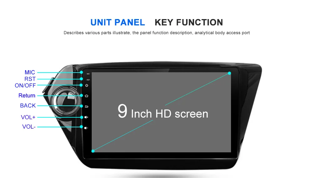 Core 9 inch Android 6.0.1 Car Radio GPS Navigation for Kia RIO K2 2010 2011 2012 2013 2014 2015 Car DVD Player WIFI DVR