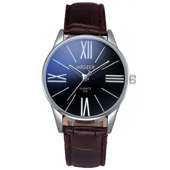 

Fashion Men Military Watch Roman Numerals Quartz Wristwatch Hours Clock PU Leather Band Watches ~ @88 LXH