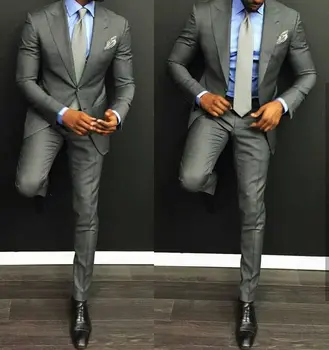 2018 Smoking Grey Men Suit Groom Wedding Suits for Men Slim Fit 2 Piece Tuxedo Custom Prom Blazer Terno Masculino Jacket +Pant
2018 Smoking Grey Men Suit Groom Wedding Suits for Men Slim Fit 2 Piece Tuxedo Custom Prom Blazer Terno Masculino Jacket +Pant