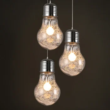 Big Bulb shape Blown glass Pendant Light Restaurant Bar Glass hanging lights Aisle Corridor decorative metallic line suspension
Big Bulb shape Blown glass Pendant Light Restaurant Bar Glass hanging lights Aisle Corridor decorative metallic line suspension
