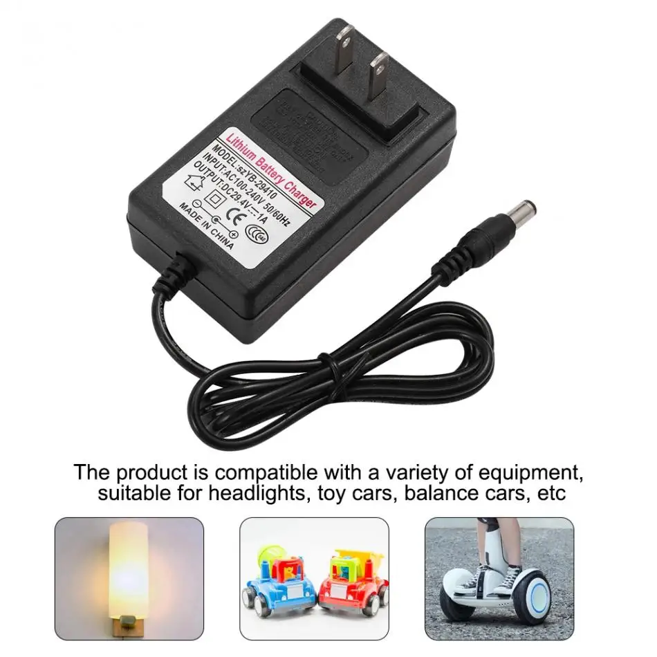 UK Universal Multi Voltage Power Supply Adapter Charger DC Power Supply for Headlights Toy Cars Electric Scooter Household Electronic Devices. 29.4V1A Power Adapter