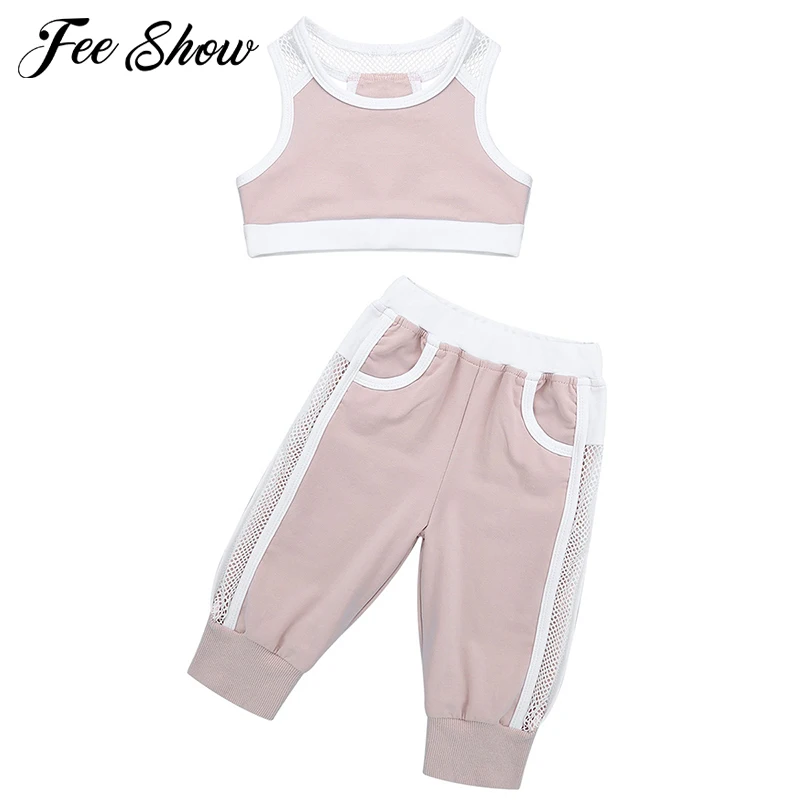 Toddler Girls Two-Piece Tracksuit Outfits Sleeveless Fishnet Splice Crop Top Vest with Pants Children's Sports Clothing Sets
Toddler Girls Two-Piece Tracksuit Outfits Sleeveless Fishnet Splice Crop Top Vest with Pants Children's Sports Clothing Sets