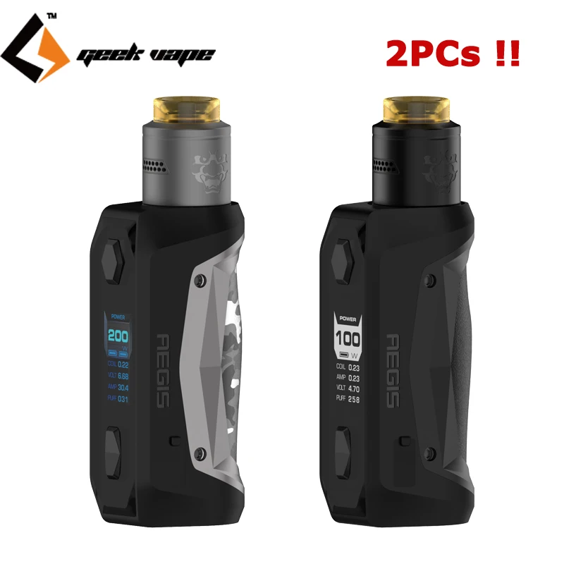 

2PCs/lot Original GeekVape Aegis Solo Tengu Kit Electronic Cigarette 100W Box Mod Vape Tengu RDA Vape Vaporizer VS Aegis Legend