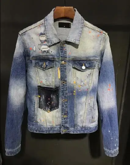 NEW Mens Denim jacket Long Sleeve Cotton Jeans Cardigan Casual dsq jacket Men Tops Clothing X23
NEW Mens Denim jacket Long Sleeve Cotton Jeans Cardigan Casual dsq jacket Men Tops Clothing X23