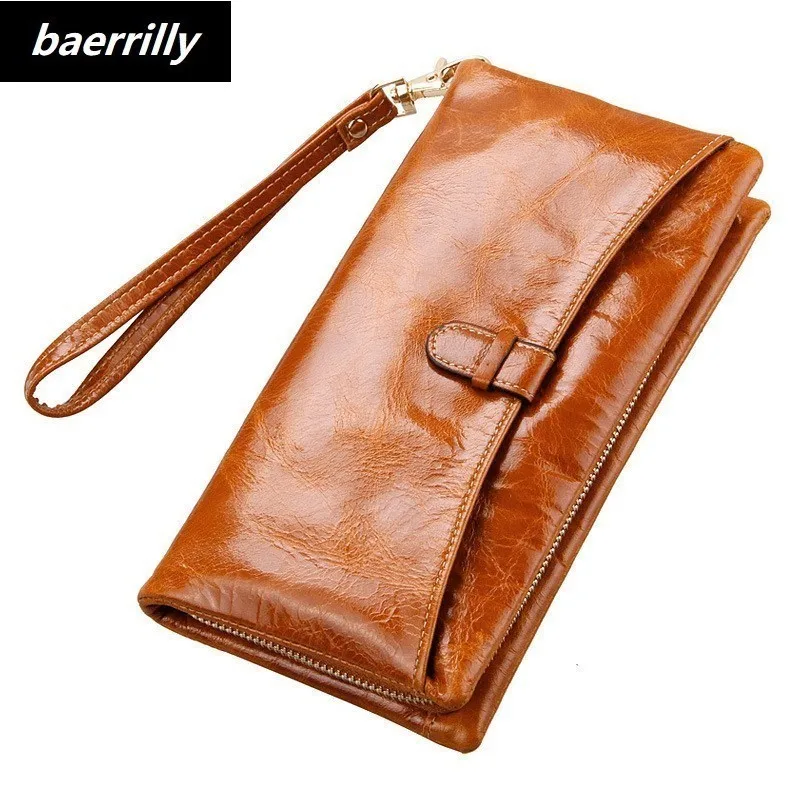 100% oil wax Cowhide Leather Wallet Women Zipper Long Genuine Leather Clutch Purse Hasp Female Cellphone Bag Girl Card Holder
100% oil wax Cowhide Leather Wallet Women Zipper Long Genuine Leather Clutch Purse Hasp Female Cellphone Bag Girl Card Holder