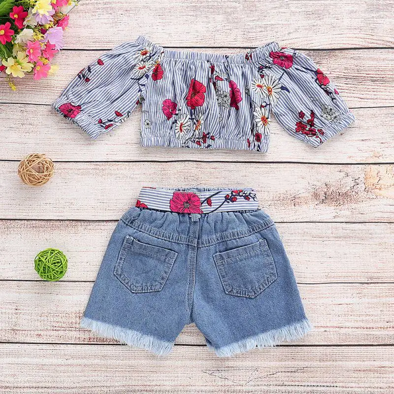 Lovely Baby Girl Clothes 2PCS Toddler Kids Baby Girls Outfits Floral Print Off-shoulder Top+Short Pants Clothes Set
Lovely Baby Girl Clothes 2PCS Toddler Kids Baby Girls Outfits Floral Print Off-shoulder Top+Short Pants Clothes Set