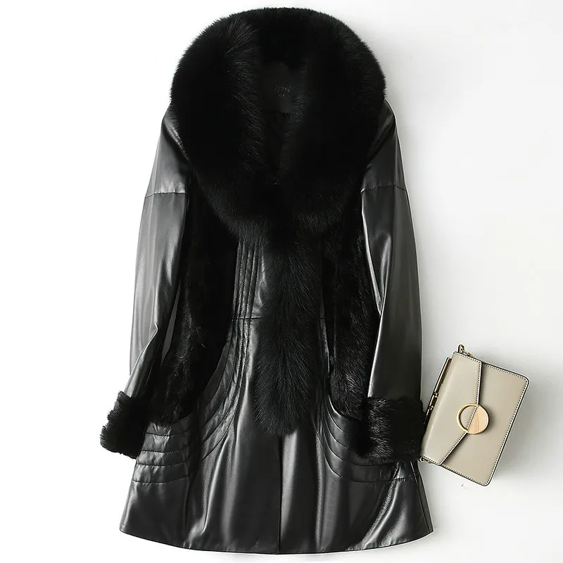 Autumn Winter Real Genuine Leather Jacket Women Clothes 2019 Korean Mink Fur Fox Fur Collar Sheepskin Down Coat Tops18006 ZT2973
Autumn Winter Real Genuine Leather Jacket Women Clothes 2019 Korean Mink Fur Fox Fur Collar Sheepskin Down Coat Tops18006 ZT2973