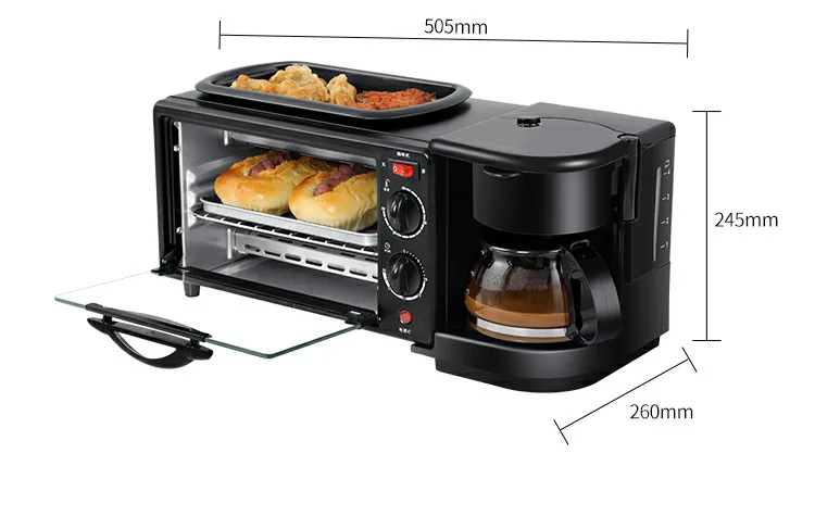 Multifunctional breakfast machine home three-in-one coffee machine toaster mini electric oven omelette
Multifunctional breakfast machine home three-in-one coffee machine toaster mini electric oven omelette