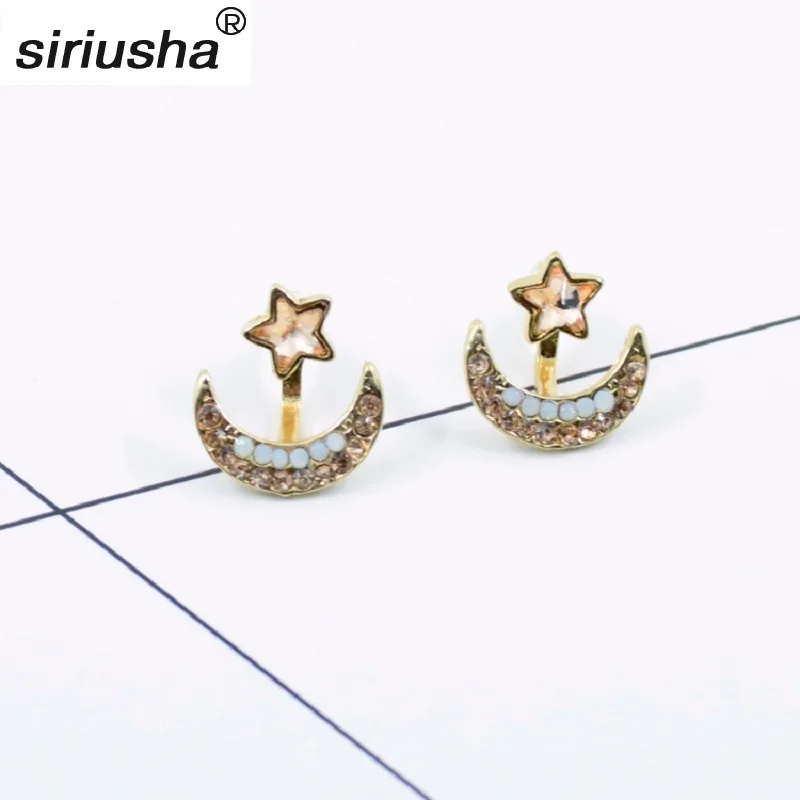 Fashion unique shape five-pointed star earrings Blue moon stars behind colorful crystal earrings Y805
Fashion unique shape five-pointed star earrings Blue moon stars behind colorful crystal earrings Y805