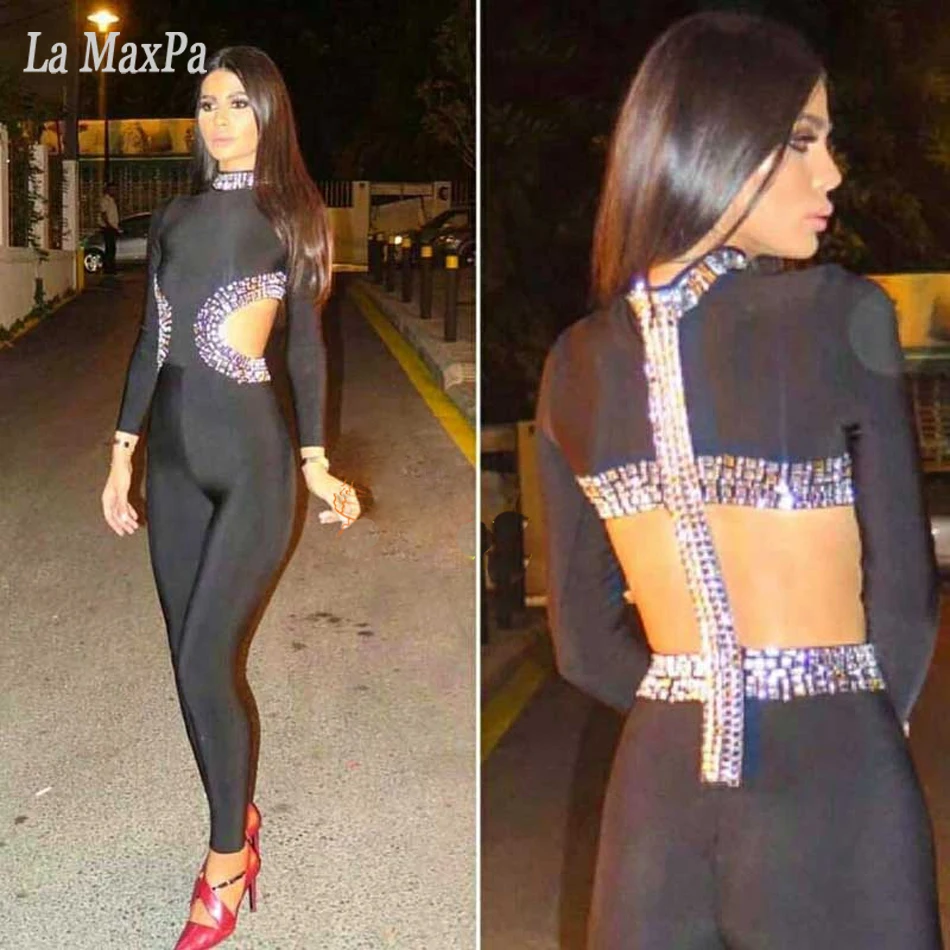 2017 Summer new women long sleeve turtleneck jumpsuits diamond sexy bodycon hollow out club party black jumpsuits Vestidos
2017 Summer new women long sleeve turtleneck jumpsuits diamond sexy bodycon hollow out club party black jumpsuits Vestidos
