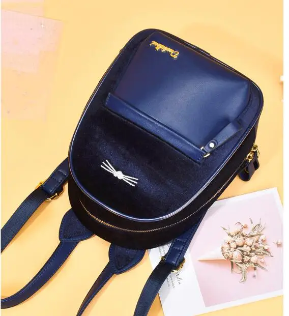 DuoLaiMi New 2019 Cat Ear Fashion Embroidery Cute Cartoon Bag Japan and Korean Velvet School PU Women's Shoulder Backpack Bags
DuoLaiMi New 2019 Cat Ear Fashion Embroidery Cute Cartoon Bag Japan and Korean Velvet School PU Women's Shoulder Backpack Bags