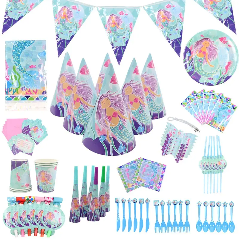 95pcs Little Mermaid Party Decor Tableware Kit1st Happy Birthday Party Paper Banner/Cups/Plate/Napkin Baby Shower Party Supplies
95pcs Little Mermaid Party Decor Tableware Kit1st Happy Birthday Party Paper Banner/Cups/Plate/Napkin Baby Shower Party Supplies
