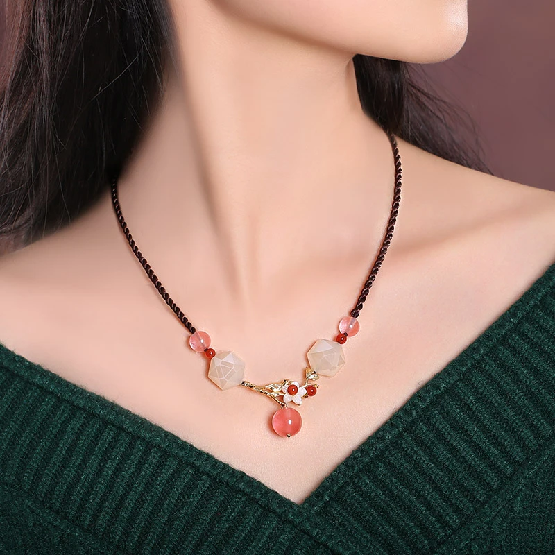 New Chinese Style Natural Stone Party Accessories Handmade Fashion Choker Jewelry For Women Chain Necklac Necklaces & Pendants
New Chinese Style Natural Stone Party Accessories Handmade Fashion Choker Jewelry For Women Chain Necklac Necklaces & Pendants