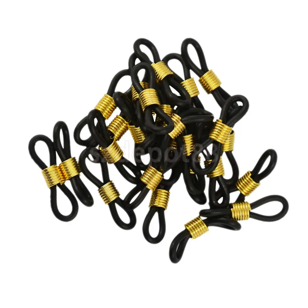 65 Pieces Wholesale Bulk Eyeglass Spectacle Strap Holder Anti-slip Loop Ends Rubber Cooper Findings Retainer Supply