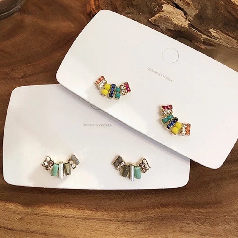 AOMU Cute S925 Sterling Silver Pin Colorful Crystal Rhinestone Stud Earrings for Women Girl Party Gift Jewelry Accessories
AOMU Cute S925 Sterling Silver Pin Colorful Crystal Rhinestone Stud Earrings for Women Girl Party Gift Jewelry Accessories