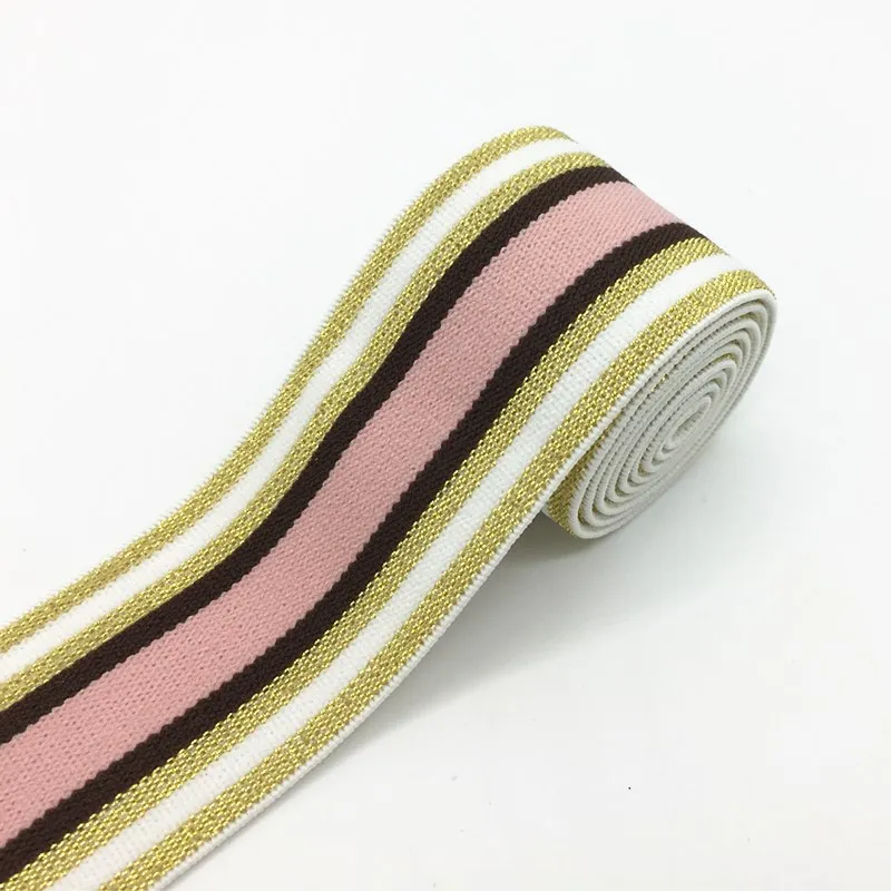 Description Picture 3 of item40MM Nylon Colorful Rubber Elastic Band Striped Shoulder Bottom Straps for Webbing Garment Sewing DIY Clothes Accessories 1m
