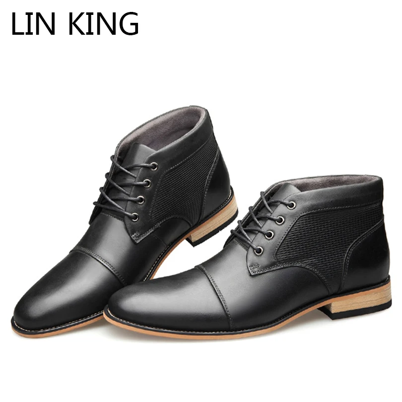 LIN KING Spring Autumn Men Fashion Genuine Leather Short Boots Lace Up Ankle Boots Casual Botas For Male Big Size 40-50
LIN KING Spring Autumn Men Fashion Genuine Leather Short Boots Lace Up Ankle Boots Casual Botas For Male Big Size 40-50