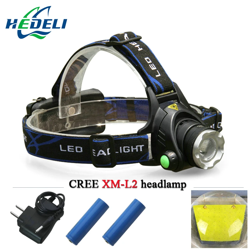 ZOOM LED headlamp CREE XM-L2 headlight XML T6 waterproof lanterne head lamp frontal torch 18650 rechargeable battery | Лампы и