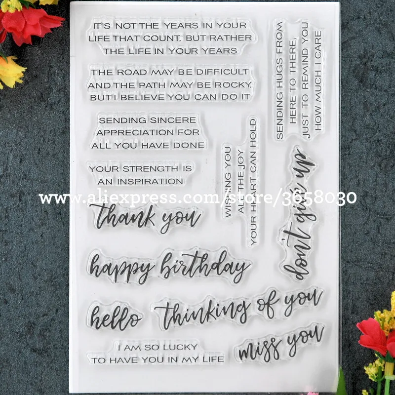 thank you happy birthday miss you hello Scrapbook DIY photo cards rubber stamp clear stamp transparent stamp 11x16cm 80723110
thank you happy birthday miss you hello Scrapbook DIY photo cards rubber stamp clear stamp transparent stamp 11x16cm 80723110