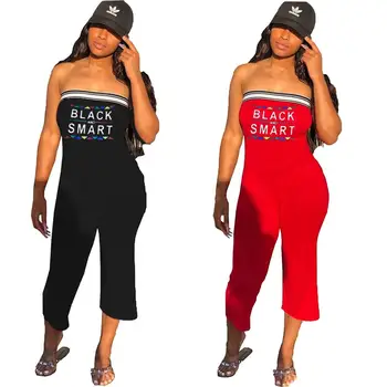 Black Smart Letter Printed Jumpsuits 2020 Women Strapless Wide Leg Mid-calf Length Rompers Sexy Active Wear Playsuits Overalls
Black Smart Letter Printed Jumpsuits 2020 Women Strapless Wide Leg Mid-calf Length Rompers Sexy Active Wear Playsuits Overalls